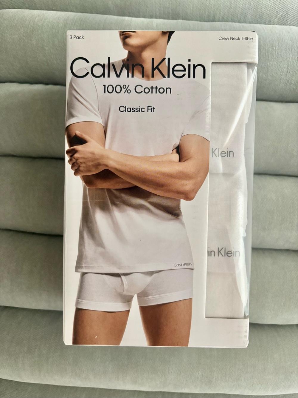 Calvin Klein White Men's 3-Pack Classic Fit Crew Neck T-Shirts